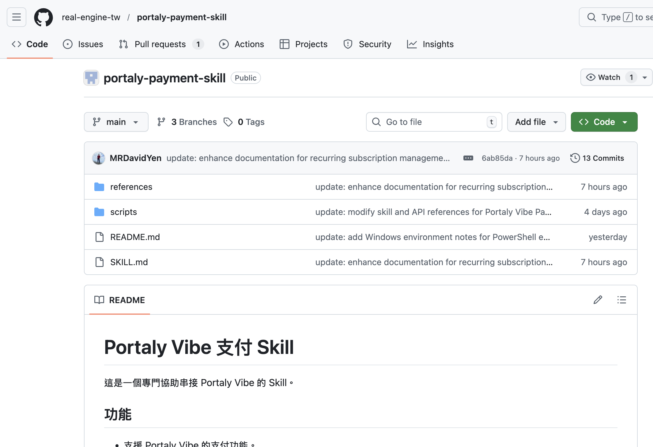 Portaly Vibe Payment Skill